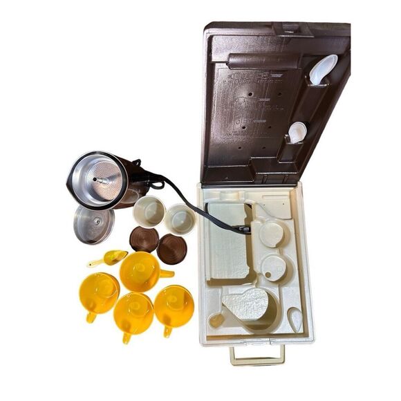 Vintage Mid Century Kar n Home Portable Coffee Maker Travel Kit Montgomery Ward - Picture 2 of 5